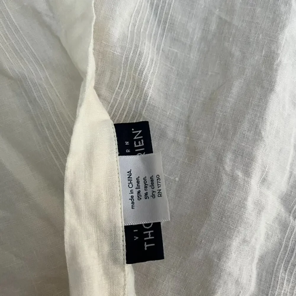 Thomas O'Brien Ivory Linen Fabric Shower Curtain 74